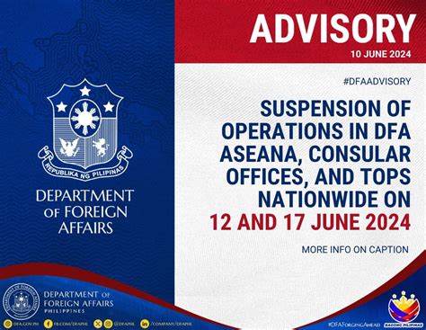 Temporary Suspension of Operations in DFA Consular Office .